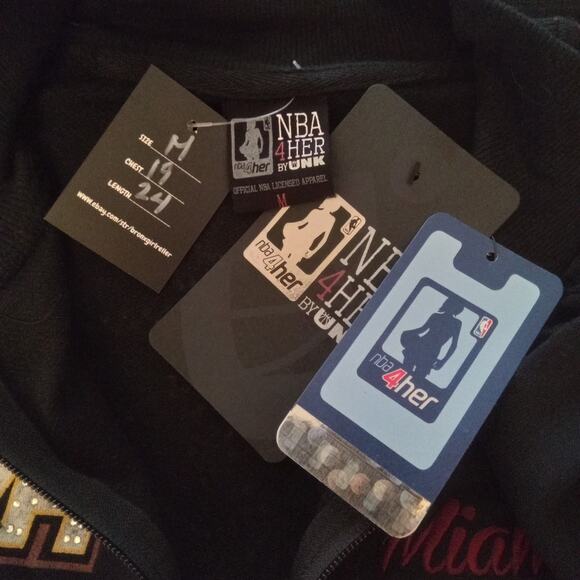 Miami Heat NBA 4Her Full Zip Black Sweater Jacket Medium - Picture 6 of 6